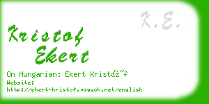 kristof ekert business card